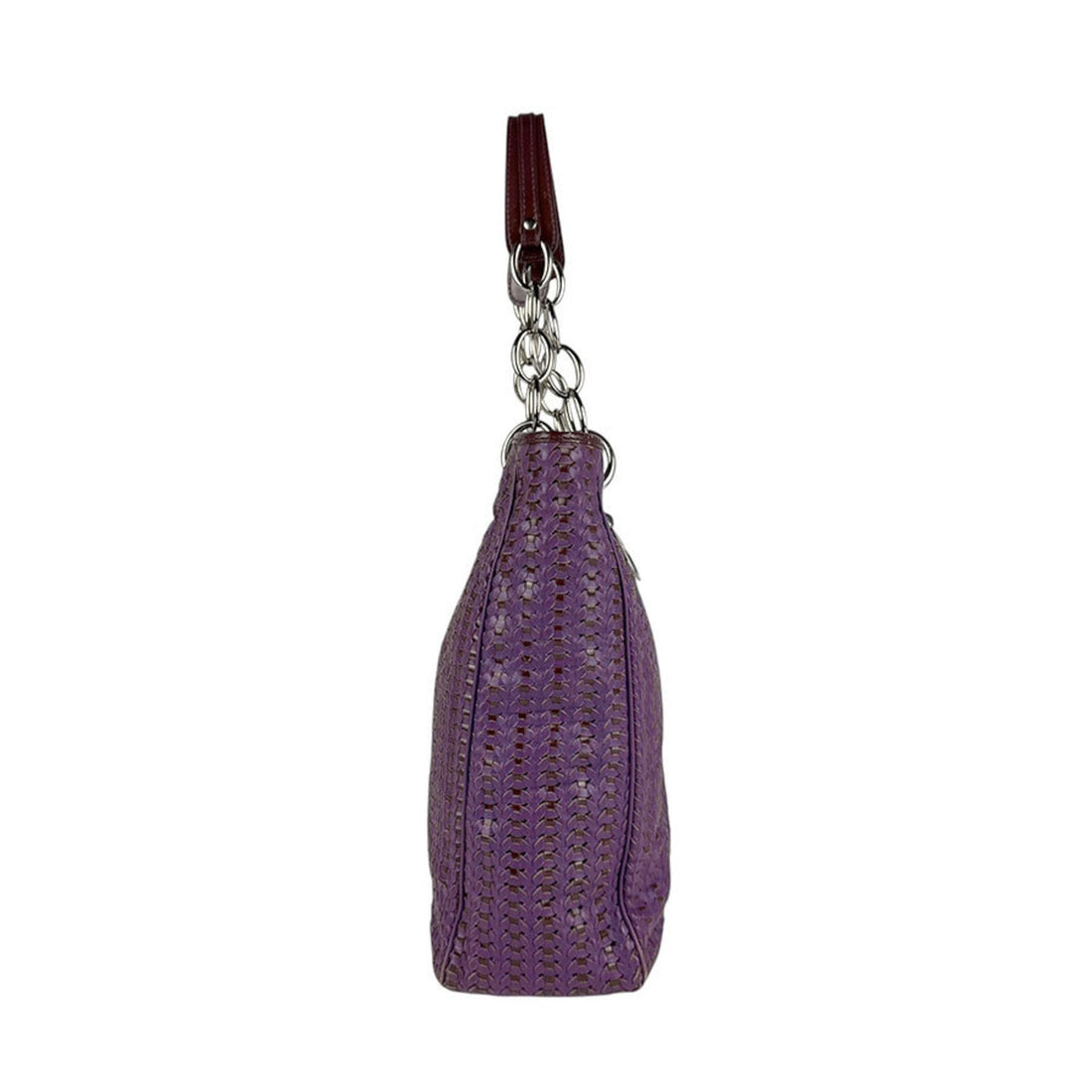Christian Dior Shoulder Bag Leather Patent Purple Women's Z5631