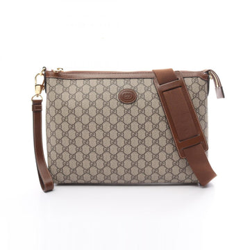 Gucci Interlocking G VS Supreme Shoulder Bag Coated Canvas Leather Men's Beige Brown 79208492THG8563