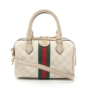 GUCCI Ophidia Bag Sherry Line Handbag Coated Canvas Leather Women's Beige 772053