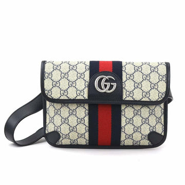 GUCCI Waist Bag Belt VS Marmont Supreme Canvas Navy Silver Men's 674081 e59275a