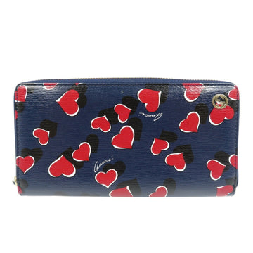Gucci Heart 309705 Leather Navy Red Round Long Wallet 1200GUCCI