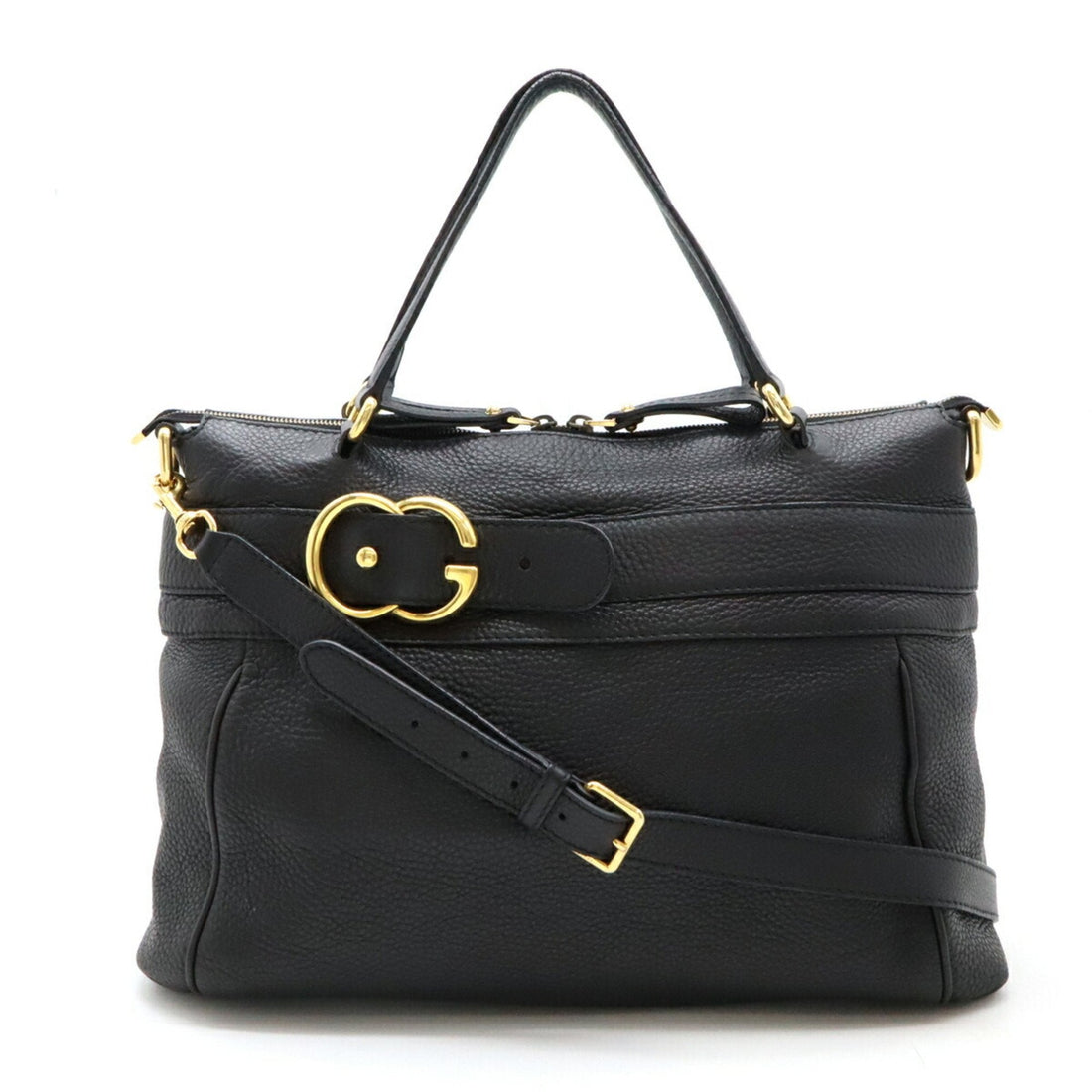 GUCCI VS Ride Tote Bag Shoulder Leather Black 269963