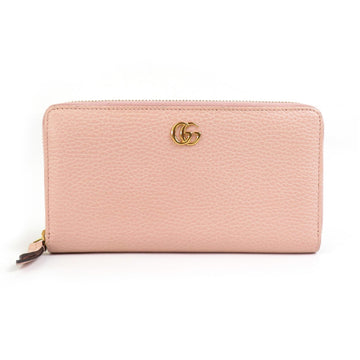 GUCCI Round Long Wallet VS Marmont Leather Pink Beige Gold Women's 456117 e59002f