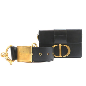 Christian Dior 30 Montaigne Women's Shoulder Bag in Calfskin Black