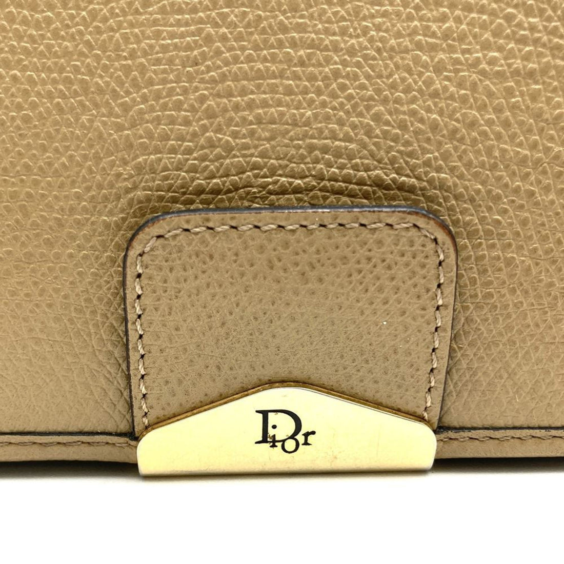 Christian Dior Dior Chain Shoulder Honeycomb Leather Brown Bag Clutch Beige Women's ITH67XBL4V7Y