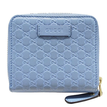 GUCCI Wallet for Women and Men Micro VS Shima Bi-fold Leather Light Blue 449395 Round Compact