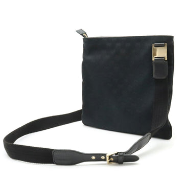 GUCCI VS Canvas Horsebit Shoulder Bag Leather Black 145809