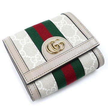 GUCCI Ophidia VS Card Case Wallet Bi-fold Beige White 598662 UULAG 9682 Women's