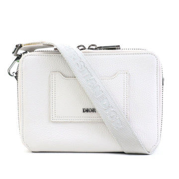 Christian Dior Shoulder Bag Leather White Grey Men's T19589A