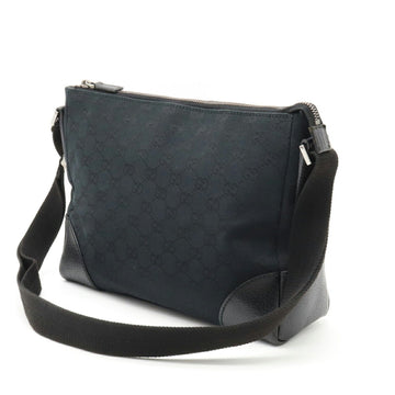 GUCCI VS Canvas Shoulder Bag Leather Black 114273