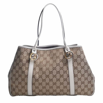 GUCCI VS Canvas Twins Tote Bag 232957 Beige/White Women's