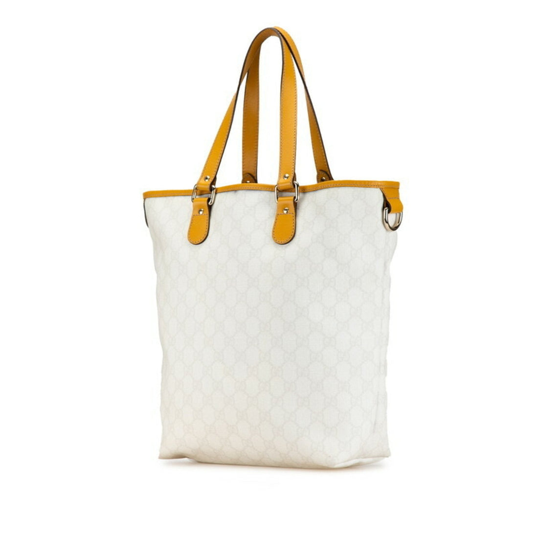 Gucci VS Plus Tote Bag 189896 White Yellow PVC Leather Women's GUCCI