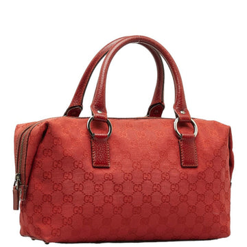 GUCCI VS Canvas Handbag Boston Bag 113009 Red Leather Women's