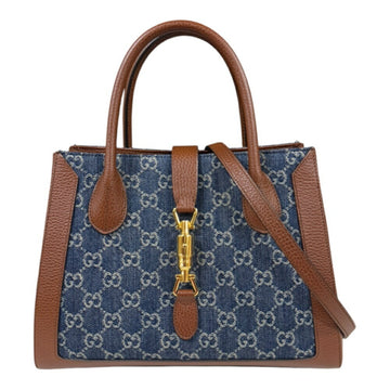 Gucci Jackie Shoulder Bag Denim 649016 Blue Women's GUCCI