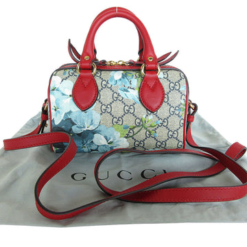 GUCCI Handbag Shoulder Bag VS Bloom Leather Blue Red Gold Women's 432123 s0409j