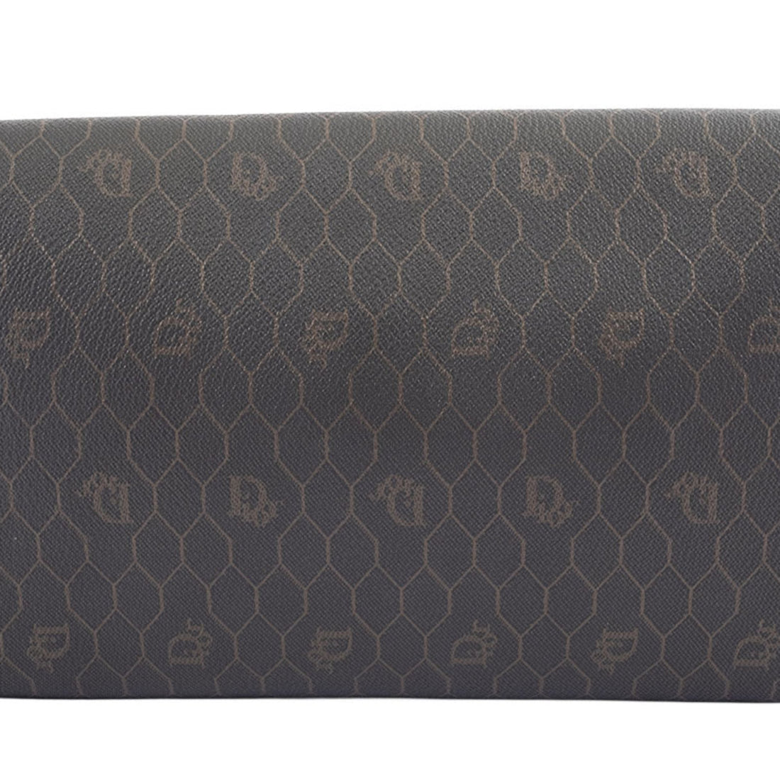 Christian Dior Honeycomb Chain Shoulder Bag PVC|Leather Dark Brown Women's