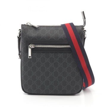 Gucci VS Supreme Small Shoulder Bag, Coated Canvas, Leather, Men's, Black, 792082FADJA1042