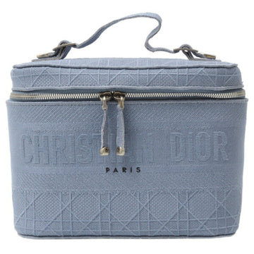 Christian Dior Women's Cannage Embroidered Vanity Bag Blue