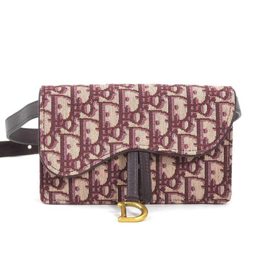 Christian Dior waist bag, belt Trotter canvas, leather, Bordeaux, women's 90091a