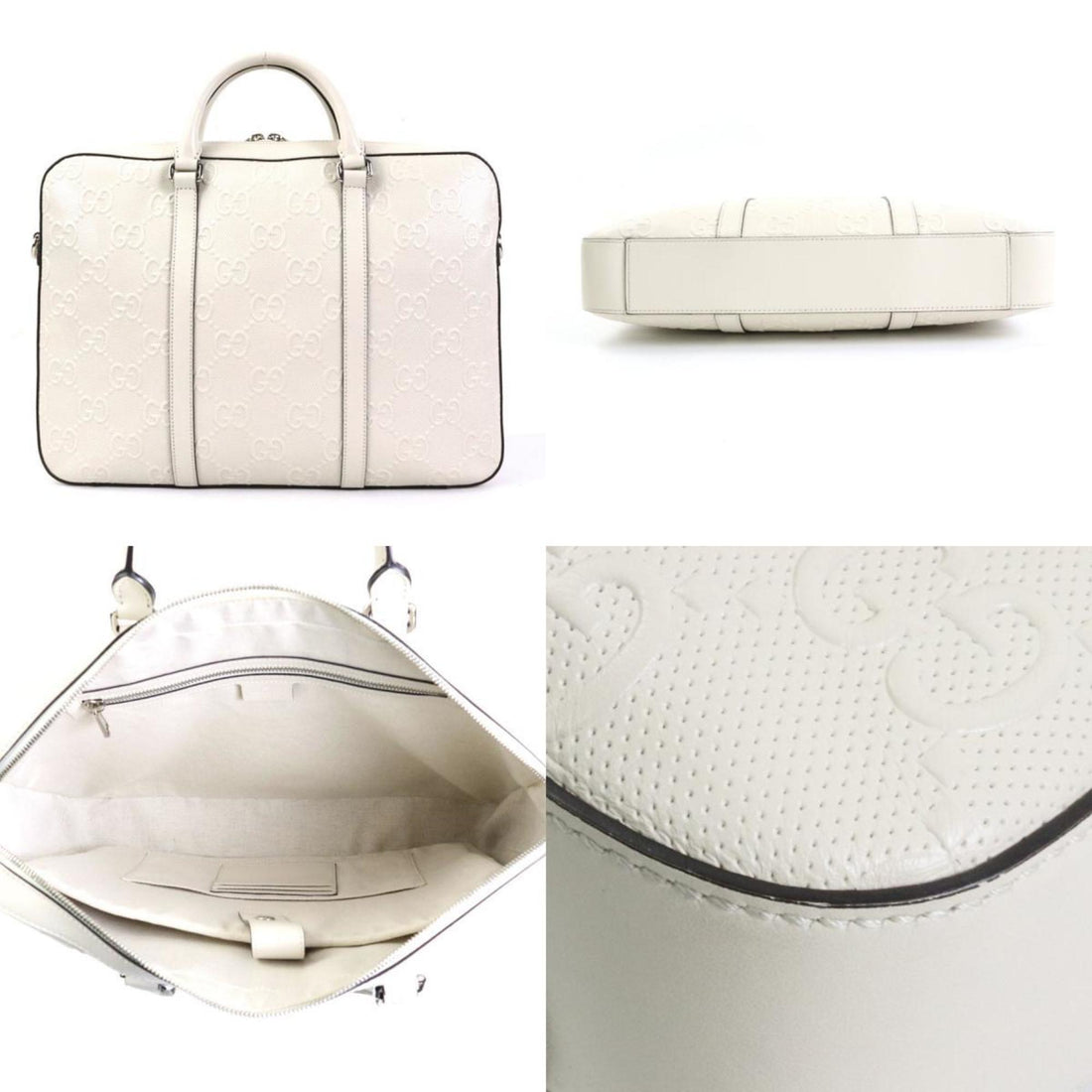 GUCCI Handbag Crossbody Shoulder Bag VS Pattern Leather Ivory Men's 658573