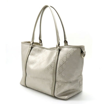 GUCCI VS Implement Tote Bag Shoulder PVC Leather Silver 197953