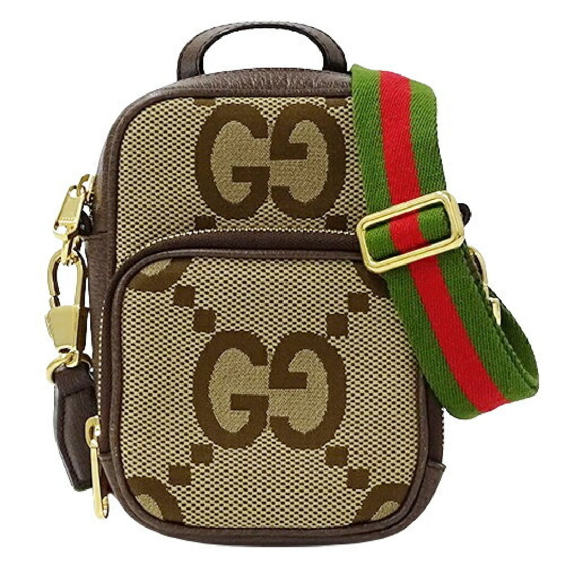 GUCCI Bag Women's Shoulder Jumbo VS Canvas Brown Beige 696072 Compact