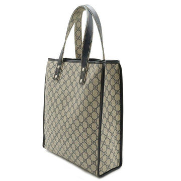 GUCCI VS Supreme Plus Sherry Line Tote Bag Shoulder PVC Leather Beige Navy 211135