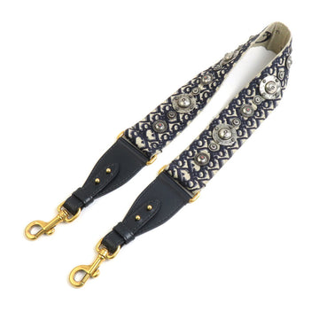 Christian Dior Shoulder Strap Canvas Leather Navy Women's h30845a