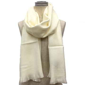GUCCI VS pattern stole shawl scarf wool 2400/801819631 ivory white men's women's unisex