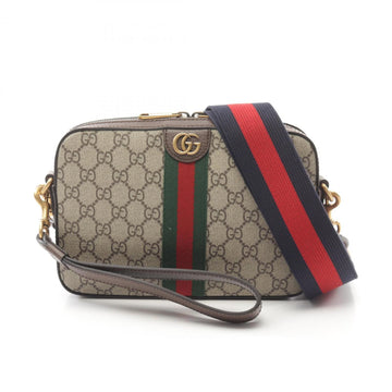 Gucci VS Supreme Sherry Line Shoulder Bag, Coated Canvas, Leather, Women's, Beige, Brown, Multicolor, 6994399C2ST8920