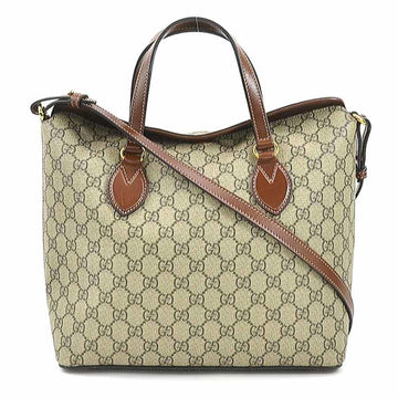GUCCI Handbag Shoulder Bag VS Supreme Leather Beige Brown Gold Women's 429147 e59171j