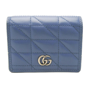 Gucci VS Marmont 466492 Women's Leather Wallet (bi-fold) Blue