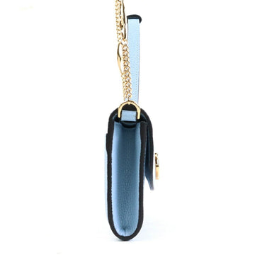 GUCCI Handbag Crossbody Shoulder Bag VS Horsebit Leather/Metal Light Blue/Gold/Silver Ladies 564718