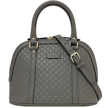 Gucci 2way bag f-21470 gray microsima 449654 handbag shoulder leather GUCCI VS smoky color ladies compact