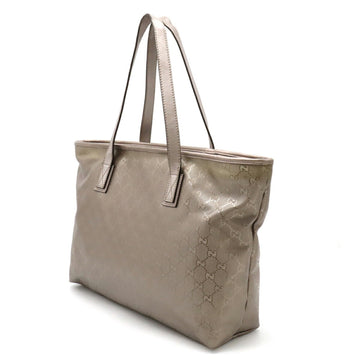 GUCCI VS Implement Tote Bag Shoulder PVC Metallic Leather Pink Silver 211137