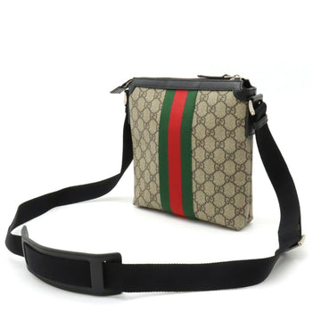 GUCCI VS Supreme Sherry Line Web Flat Bag Shoulder Beige Black 471454