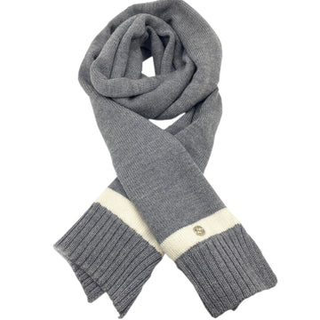 GUCCI Gucci Wool Scarf Grey White VS Stole Women Men