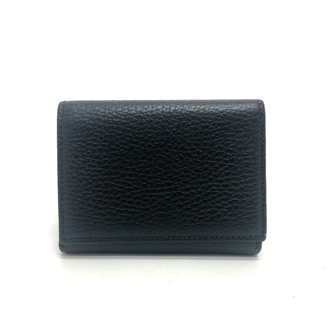 GUCCI 474746 VS Marmont Compact Wallet Coin Purse Tri-fold Leather Women's Black