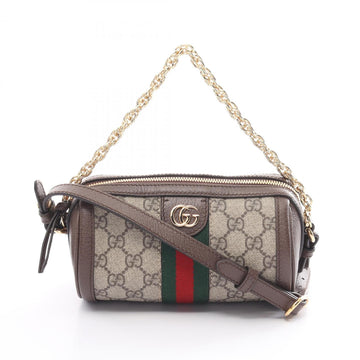 GUCCI Ophidia VS Supreme Shoulder Bag, Coated Canvas, Leather, Women's, Beige, Brown, Multicolor, 79520896IWG8745