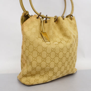 GUCCI  90644 Women's VS Canvas Shoulder Bag Beige