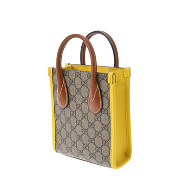 GUCCI Jumbo VS Tote Bag Beige/Yellow 699406 Women's Supreme Canvas Handbag