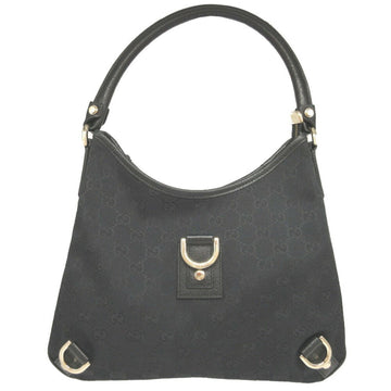 Gucci Abby 130738 VS Canvas Leather Hobo Black Shoulder Bag 1650GUCCI