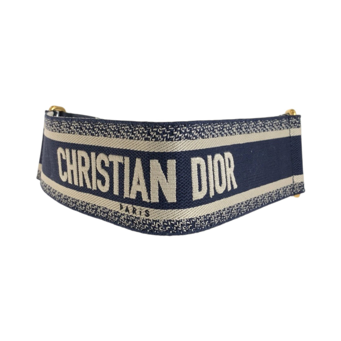 Christian Dior Dior Embroidery 70 Black Navy Gold Hardware Leather 50 MA 0250 Belt for Women