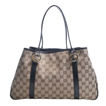 GUCCI VS Canvas Twins Tote Bag 232957 Beige/Black Women's