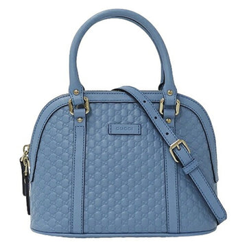 GUCCI Bag Women's Handbag Shoulder 2way Micro VS Shima Leather Light Blue