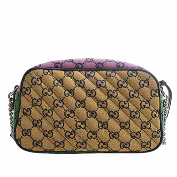 GUCCI VS Marmont Canvas Leather Chain Shoulder Bag 447632 Multicolor Women's