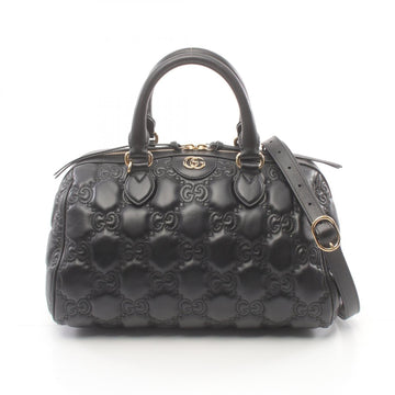 GUCCI VS Matelasse Handbag Bag Leather Women's Black 702242