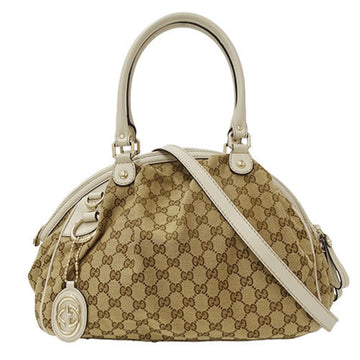 GUCCI Women's Handbag Shoulder Bag 2way VS Canvas Sukey Beige 362724