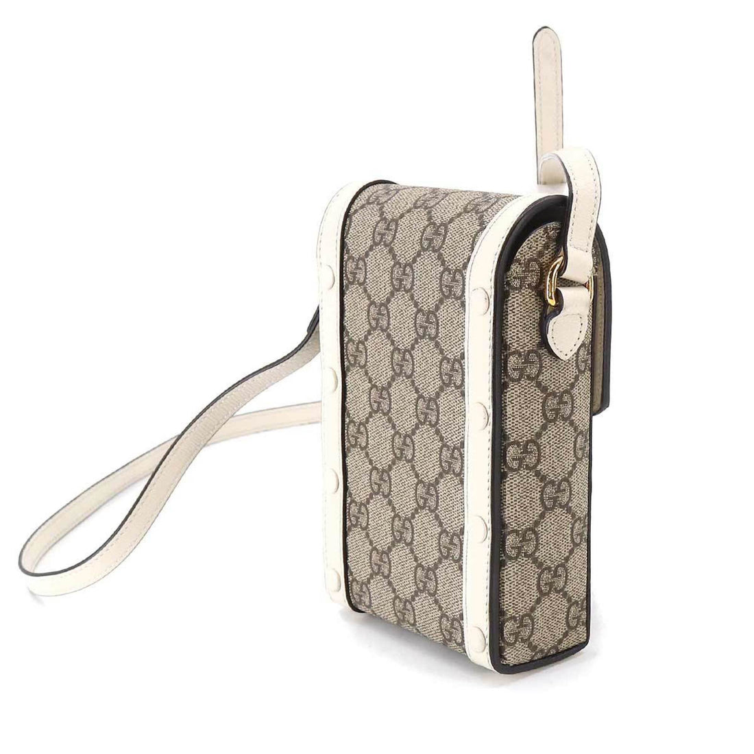 GUCCI Horsebit 1955 Mini Shoulder Bag VS Supreme Leather White Beige 625615