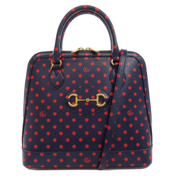 Gucci 620850 Horsebit Polka Dot Handbag Leather Women's GUCCI
